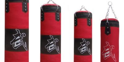 Large red canvas punching bag (2)