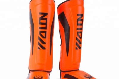 Orange boxing leg guards and shin guards (6)