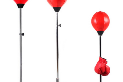 Red Black Leather Training Boxing Ball (5)