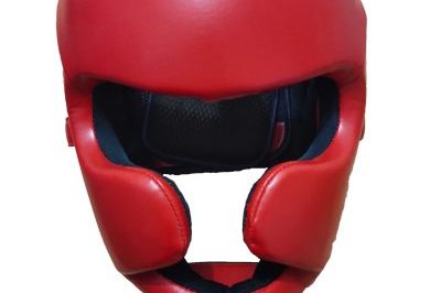 Red Leather Protective Boxing Headgear (1)
